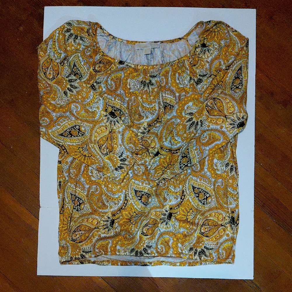 MICHAEL Michael Kors Yellow Paisley Blouse